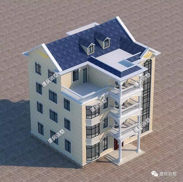 四層農(nóng)村別墅設(shè)計圖，可住多戶，功能強大很實用