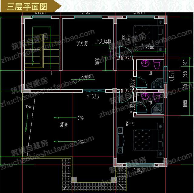 25萬三層簡歐實用自建房全套施工圖，9×11米，戶型設計簡潔大氣