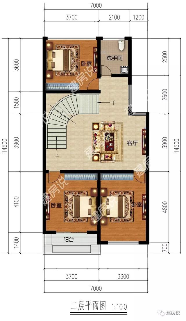 宅基地小不要緊，給大家推薦這款小面積自建房設計圖