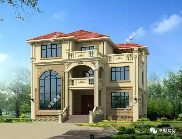 奢華范兒自建房別墅設計圖，外形很高級，滿滿的宮殿式別墅感