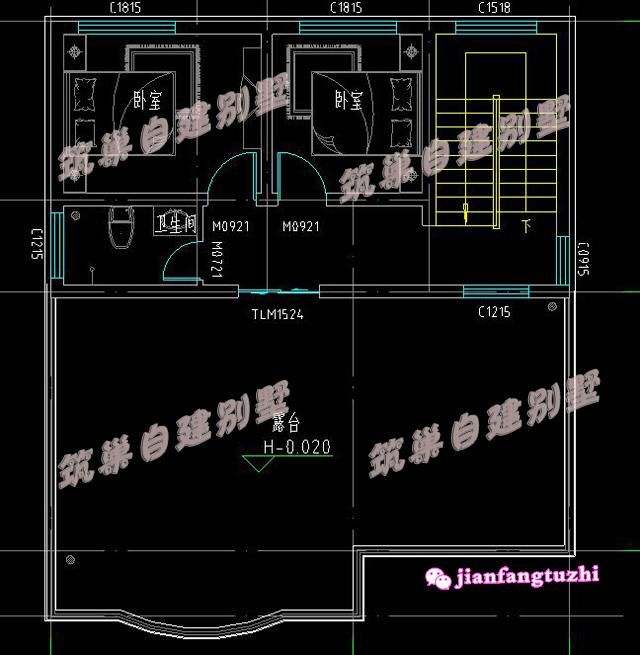 今年新出爐的三層帶大露臺鄉(xiāng)村別墅全套設(shè)計(jì)施工圖效果圖，占地面積不足100平方米