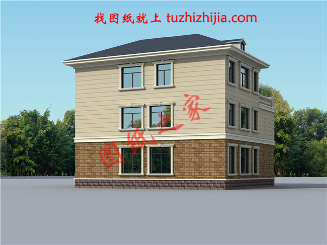 兄弟四間三層雙拼別墅設計圖，造價40萬左右