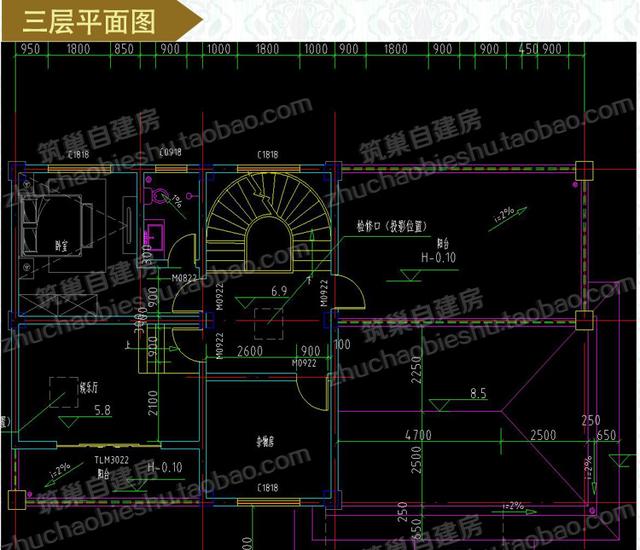 大開間復式三層別墅設計施工圖，帶車庫+露臺花園+落地窗，給人感覺很氣派