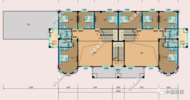 這款雙拼別墅設計圖適合家里有兩個兒子的家庭建造