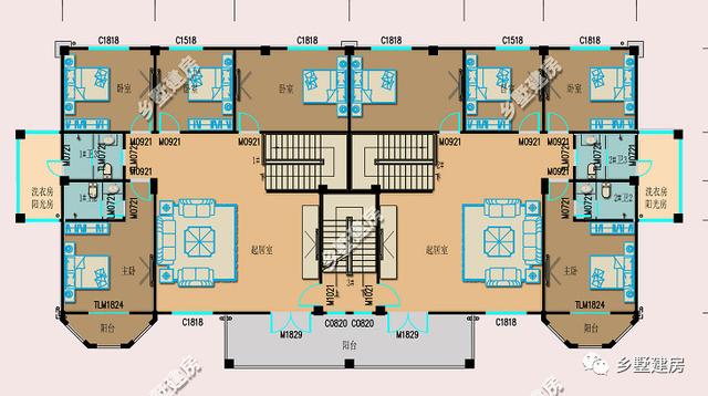 這款雙拼別墅設計圖適合家里有兩個兒子的家庭建造