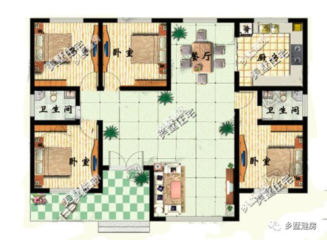 三款適合在農村自建的一層別墅設計圖，簡單經濟適用，性價比也超高