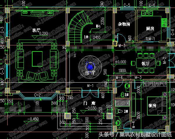 2款四層帶挑空客廳農村別墅設計施工圖，適合家里人口多的大家庭建造
