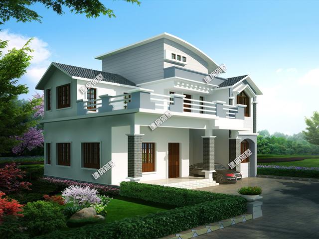 兩層半別墅設(shè)計(jì)圖，車庫+大露臺(tái)設(shè)計(jì)，大大滿足你的生活需求