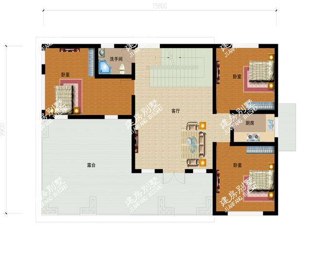 兩層半別墅設(shè)計(jì)圖，車庫+大露臺(tái)設(shè)計(jì)，大大滿足你的生活需求