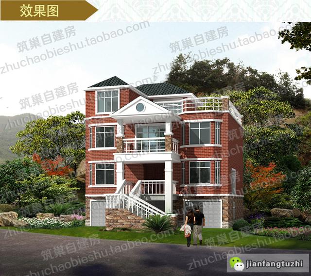 40萬帶車庫四層自建房設計圖紙，占地約110平米