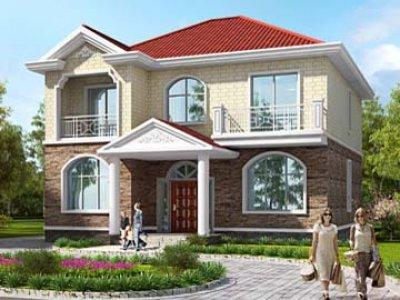 分享一款半封閉陽臺+露臺農村三層房屋設計圖片，外觀爽朗大氣