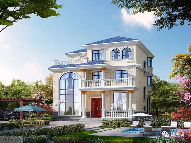 私人訂制的三層別墅設(shè)計圖，外型清新靚麗，空間利用的很合理