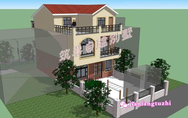 帶庭院農(nóng)村自建別墅設(shè)計圖，不管院子設(shè)在前邊后邊，都有好處