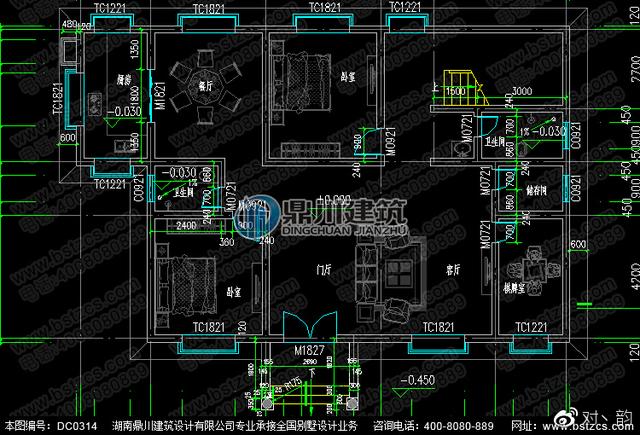 復式三層別墅設計圖 ，外觀淡雅，內部布局好