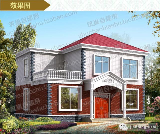 5款二層農村自建房全套設計施工圖，占地面積約170平方米