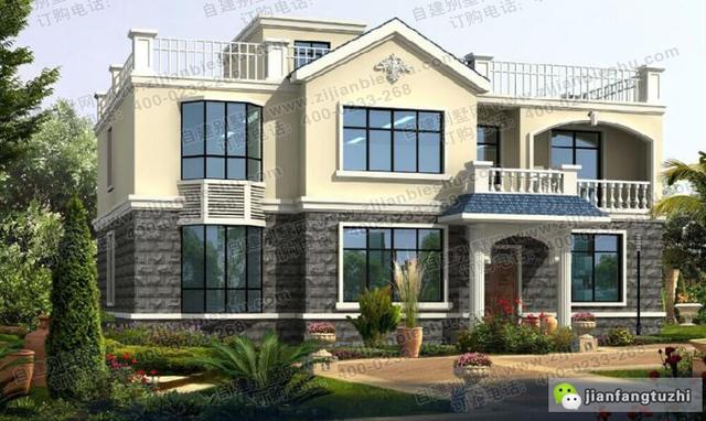 5款二層農村自建房全套設計施工圖，占地面積約170平方米