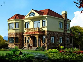 二層農村歐式別墅全套設計圖施工方案，同一個戶型不同的外觀