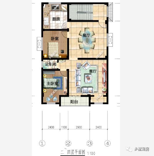 這兩款自建房別墅設計圖，都是很典型的9x12米的設計方案