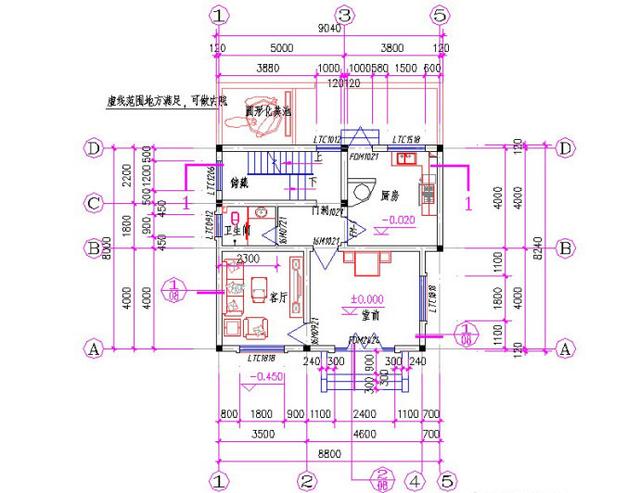 三層簡約大氣帶堂屋農村自建房設計圖，簡潔大氣