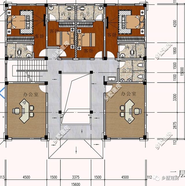 中國風臨街帶商鋪、辦公、住家和出租為一體的別墅設計圖
