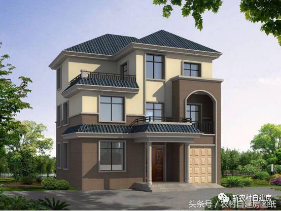 10.56米x10.3米農村三層別墅設計圖，經濟適用，布局簡單合理，造價26萬。