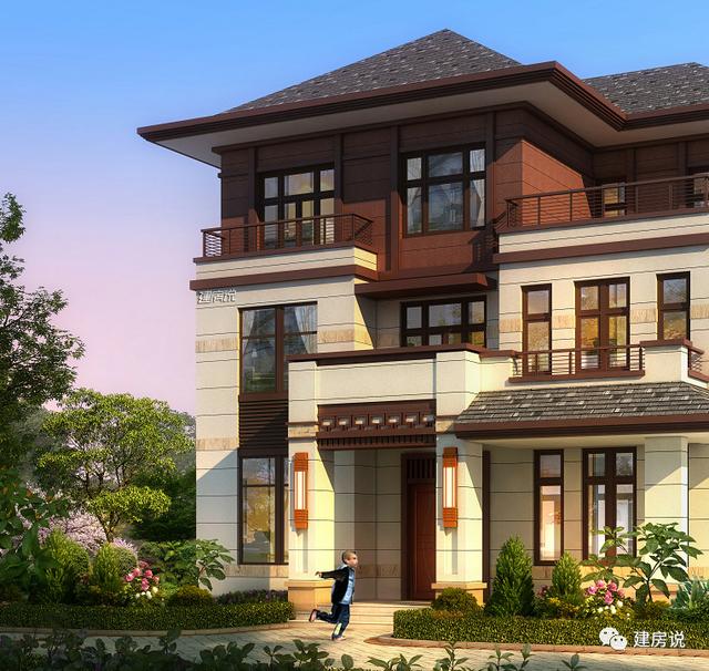 占地120平的三層新中式別墅設計圖，外觀洋氣，布局實用，享受！