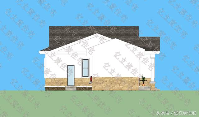 占地135平的一層簡(jiǎn)歐別墅設(shè)計(jì)圖，外觀時(shí)尚大氣，生活功能一應(yīng)俱全，適合農(nóng)村自建。
