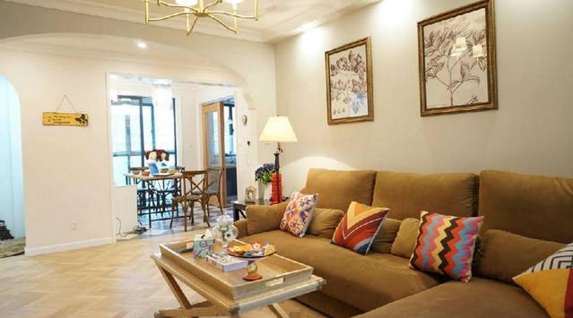 98平新房簡美風格裝修完成，尤其是電視墻造型，做成了一個假壁爐，超美！