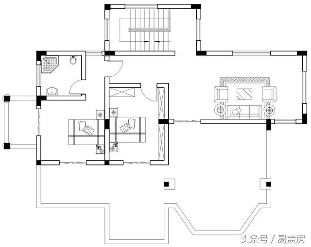 福建410平三層簡歐別墅設計圖，帶超大露臺，造價61萬。