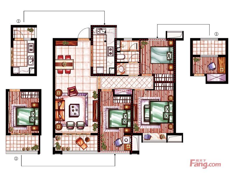 106平三居室現代簡約風裝修完成，半包10萬。