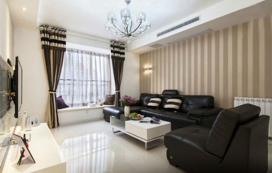 110平米的三房小戶型現代風格裝修，尤其是電視墻很吸眼，誰見過？