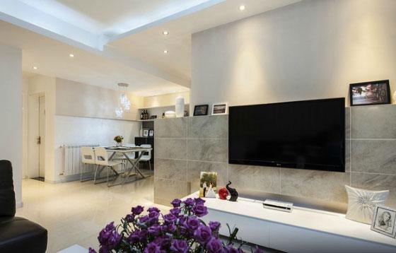 110平米的三房小戶型現代風格裝修，尤其是電視墻很吸眼，誰見過？