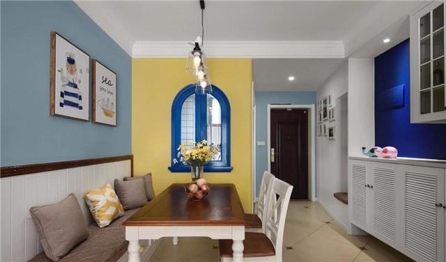 96平米兩居室地中海裝修風格完成，清爽怡人，大包9萬