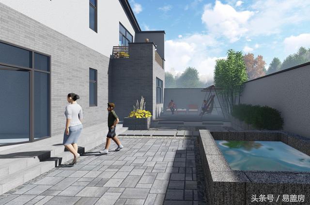 17.9m×12.2m二層新中式別墅設計圖，帶樓梯天井+4大露臺，造價48萬。