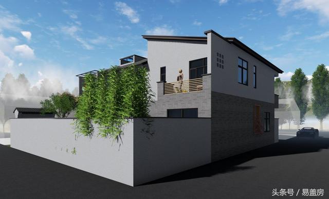 17.9m×12.2m二層新中式別墅設計圖，帶樓梯天井+4大露臺，造價48萬。