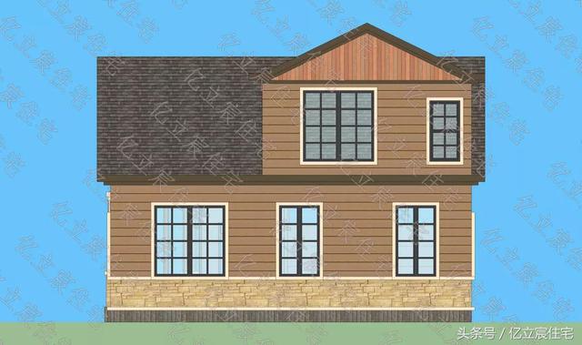 10.5米X11.7米二層精美美式田園風格別墅設計圖，享受悠閑、舒暢、自然的田園生活情趣