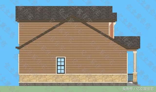 10.5米X11.7米二層精美美式田園風格別墅設計圖，享受悠閑、舒暢、自然的田園生活情趣