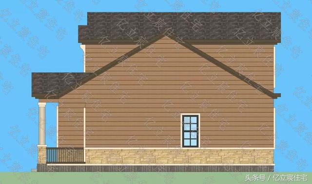 10.5米X11.7米二層精美美式田園風格別墅設計圖，享受悠閑、舒暢、自然的田園生活情趣