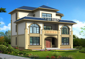 50萬左右農(nóng)村三層別墅設(shè)計(jì)圖紙，帶大露臺(tái)，外觀大氣