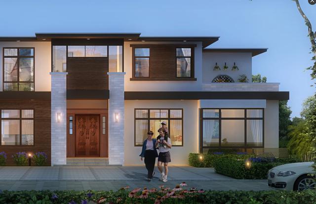 二層現代別墅設計圖，多臥室帶露臺，外觀時尚，建一棟絕對能在村里賺足了面子。