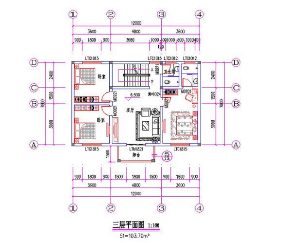 12×9米三層農村別墅設計圖，帶閣樓，簡約大氣經濟實用，適合農村建房。