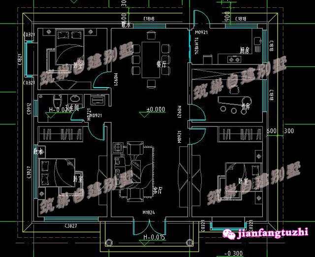 13x11米一層農村別墅設計圖，帶有功能設計布局方案，適合自己的才是最好的戶型！