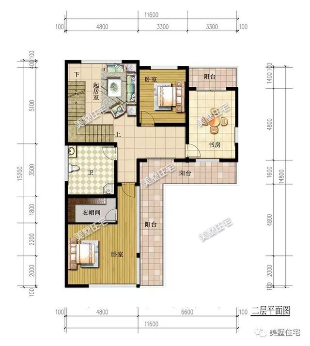 11X12米二層現(xiàn)代別墅設(shè)計(jì)圖，帶戶外平臺(tái)，簡潔而不簡單