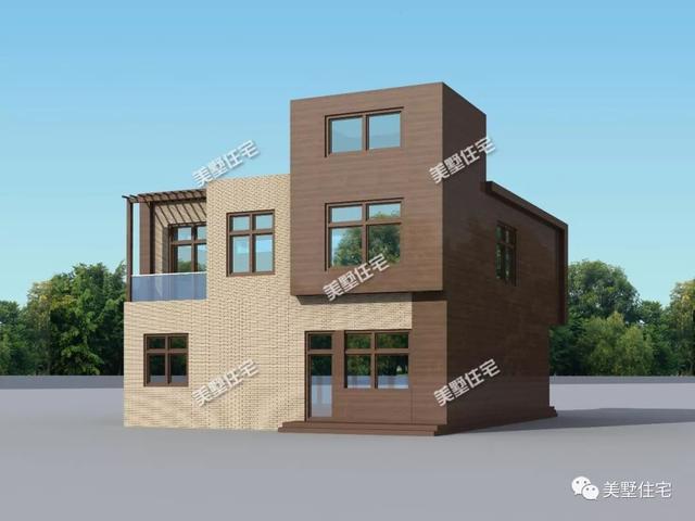 11X12米二層現(xiàn)代別墅設(shè)計(jì)圖，帶戶外平臺(tái)，簡潔而不簡單