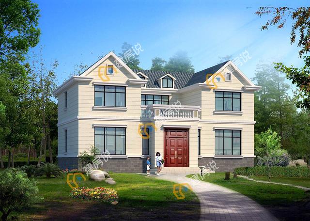 占地138平方米的二層別墅設計圖，實用省錢非常劃算，30萬以內(nèi)。