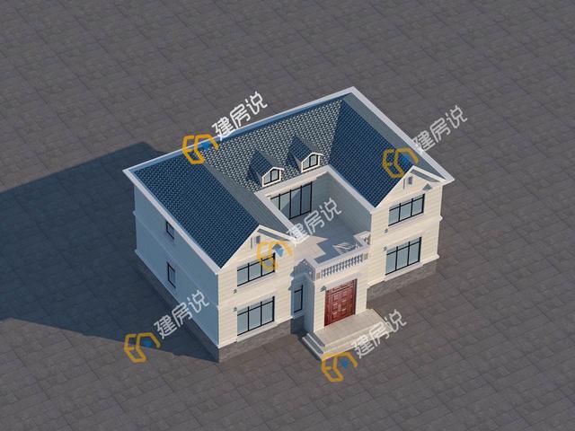 占地138平方米的二層別墅設計圖，實用省錢非常劃算，30萬以內(nèi)。