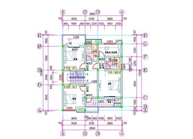 10x12米三層中式農(nóng)村自建房，帶車庫，造價30萬。