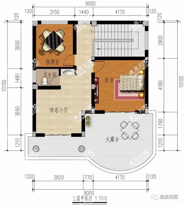 9×15.5米三層別墅設(shè)計(jì)圖，帶堂屋和車庫，建好后的效果更是讓人喜歡的不得了。