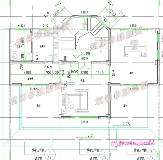 17×9米新型農村別墅設計圖，帶獨立車庫+半旋轉樓梯+堂屋