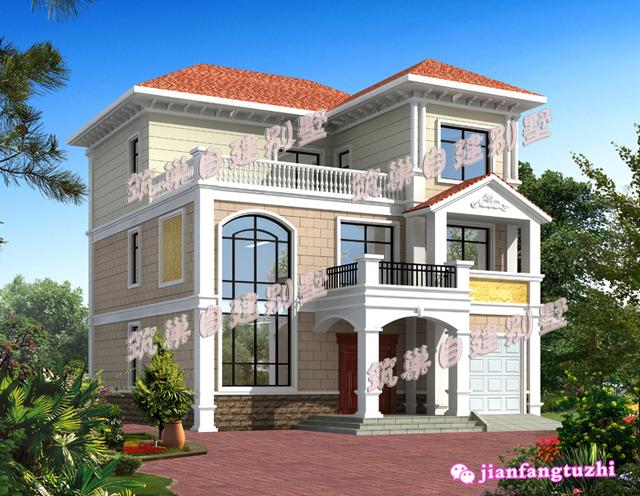 占地140平米的三層農村自建房，帶大露臺+觀景涼亭，簡單實用